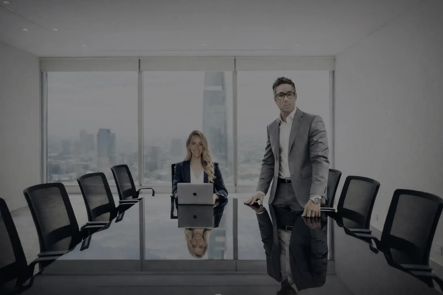 Spheric Creative team in a boardroom overlooking the city