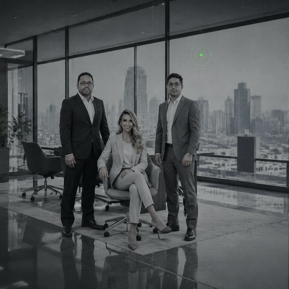 Spheric Creative leadership team in a modern boardroom overlooking the city