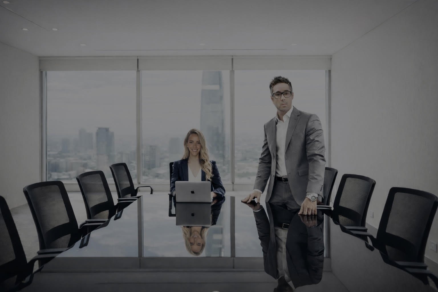 Spheric Creative team in a boardroom overlooking the city